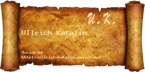 Ullrich Katalin névjegykártya